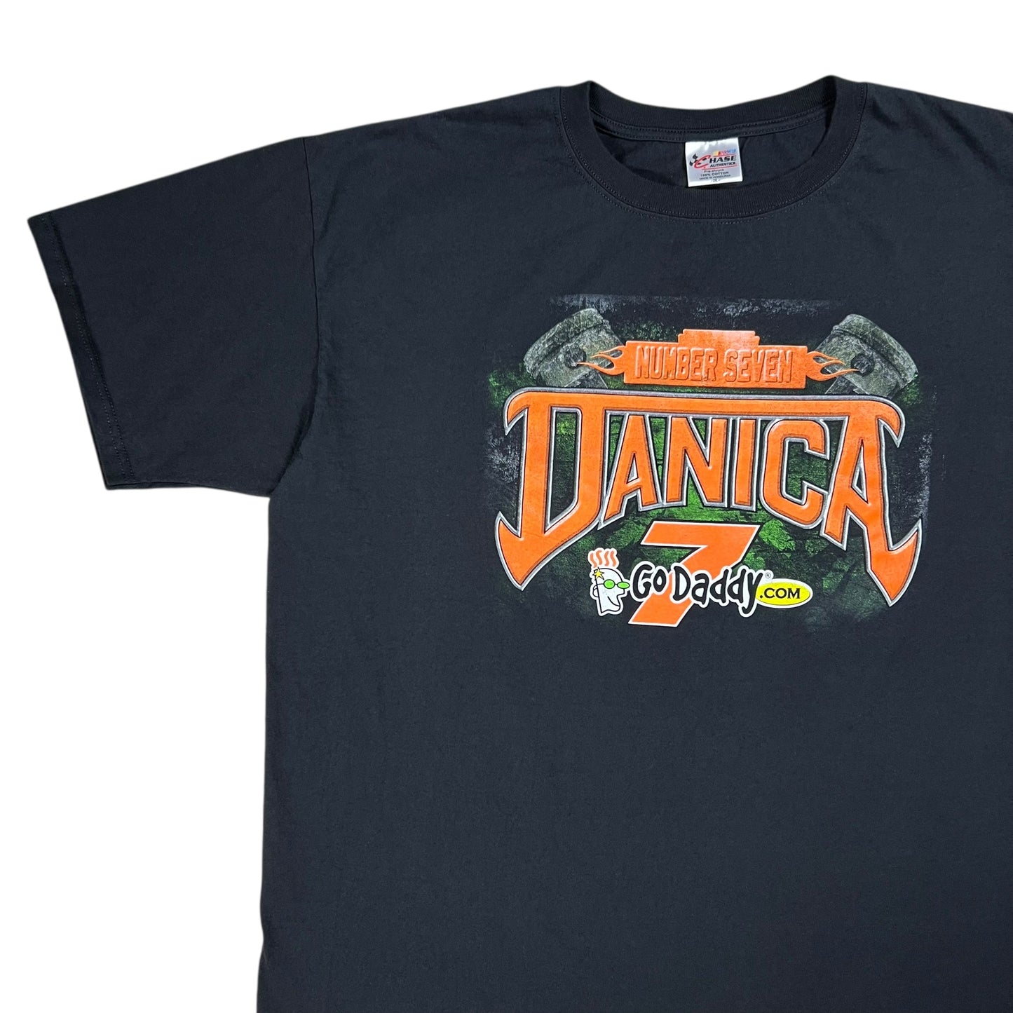 Y2K NASCAR Danica Patrick GoDaddy black racing tee (XXL)