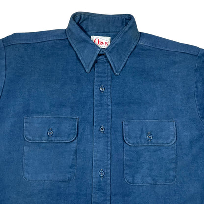 Vintage 80s Orvis blue chamois button up shirt (L)