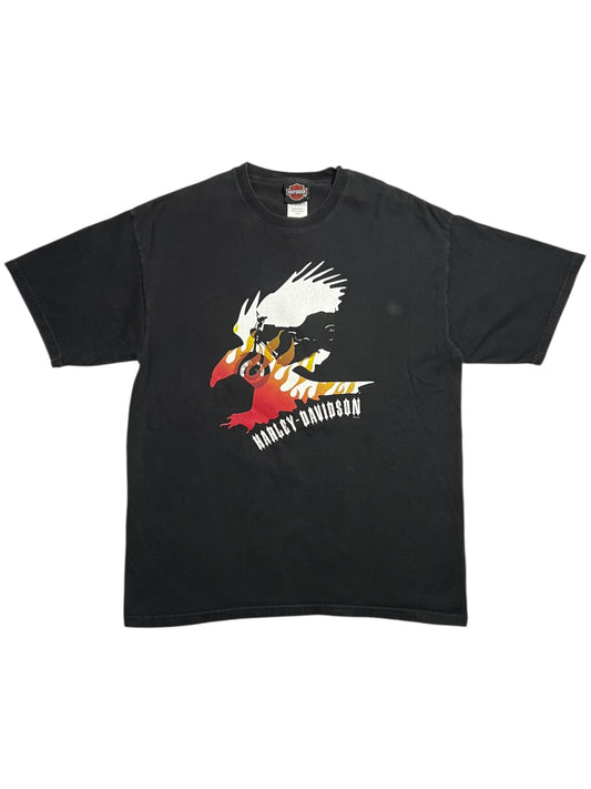 Vintage 2005 Harley Davidson Flame Eagle biker tee (L)