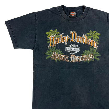 Vintage Y2K Harley Davidson Pinup Girl Honduras faded tee (M)