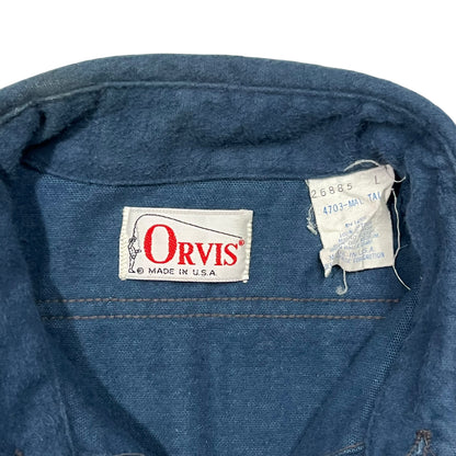 Vintage 80s Orvis blue chamois button up shirt (L)