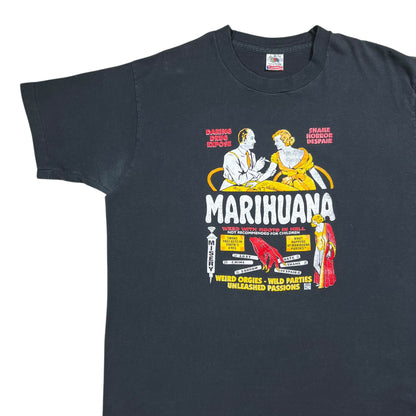 Vintage 90s Reefer Madness Propoganda Marihuana faded tee (L)
