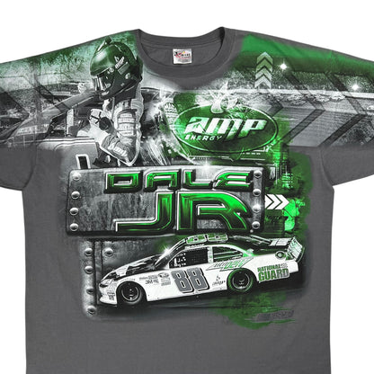 Y2K NASCAR Dale Earnhardt Jr. grey all over print racing tee (XXL)