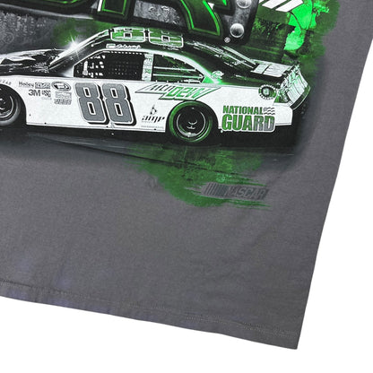 Y2K NASCAR Dale Earnhardt Jr. grey all over print racing tee (XXL)