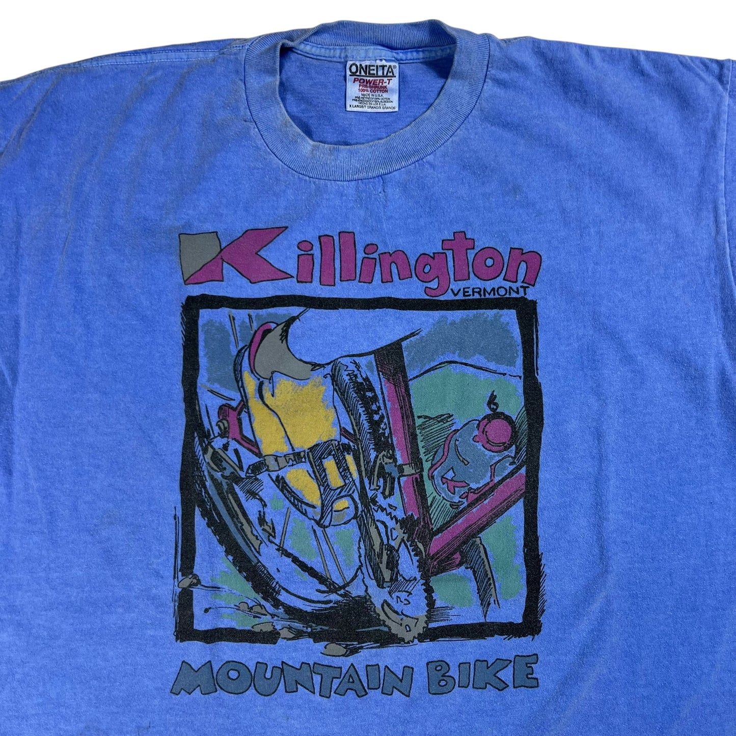Vintage 90s Killington Mountain Bike Vermont faded art tee (XL)