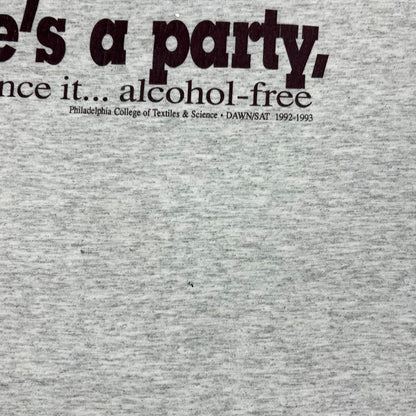 Vintage 90s Life’s a party, experience it alcohol free. Philadelphia tee (XL)
