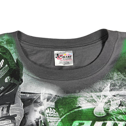Y2K NASCAR Dale Earnhardt Jr. grey all over print racing tee (XXL)