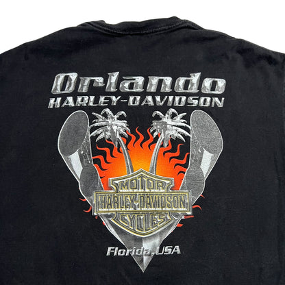 Vintage 2005 Harley Davidson Flame Eagle biker tee (L)