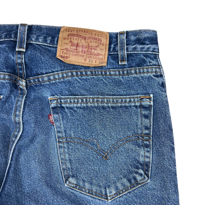 Vintage 90s Levi’s 505 red tab USA Made faded patina honeycomb denim jeans (32x29)