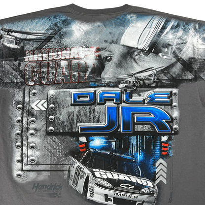Y2K NASCAR Dale Earnhardt Jr. grey all over print racing tee (XXL)