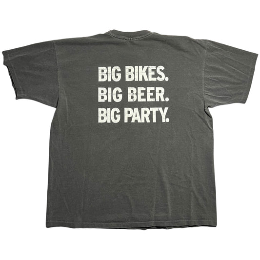 Vintage 90s Harley Davidson Miller Bikes Beer Party faded biker tee (XL)