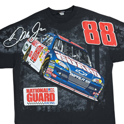 Y2K NASCAR Dale Earnhardt Jr. black all over print racing tee (XXL)