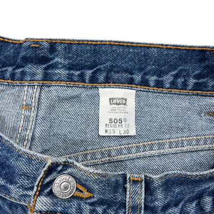 Vintage 90s Levi’s 505 red tab USA Made faded patina honeycomb denim jeans (32x29)