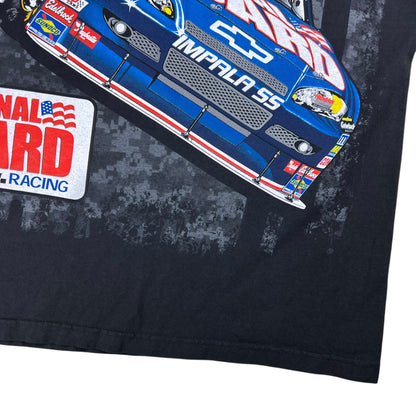 Y2K NASCAR Dale Earnhardt Jr. black all over print racing tee (XXL)