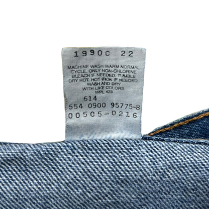 Vintage 90s Levi’s 505 red tab USA Made faded patina honeycomb denim jeans (32x29)