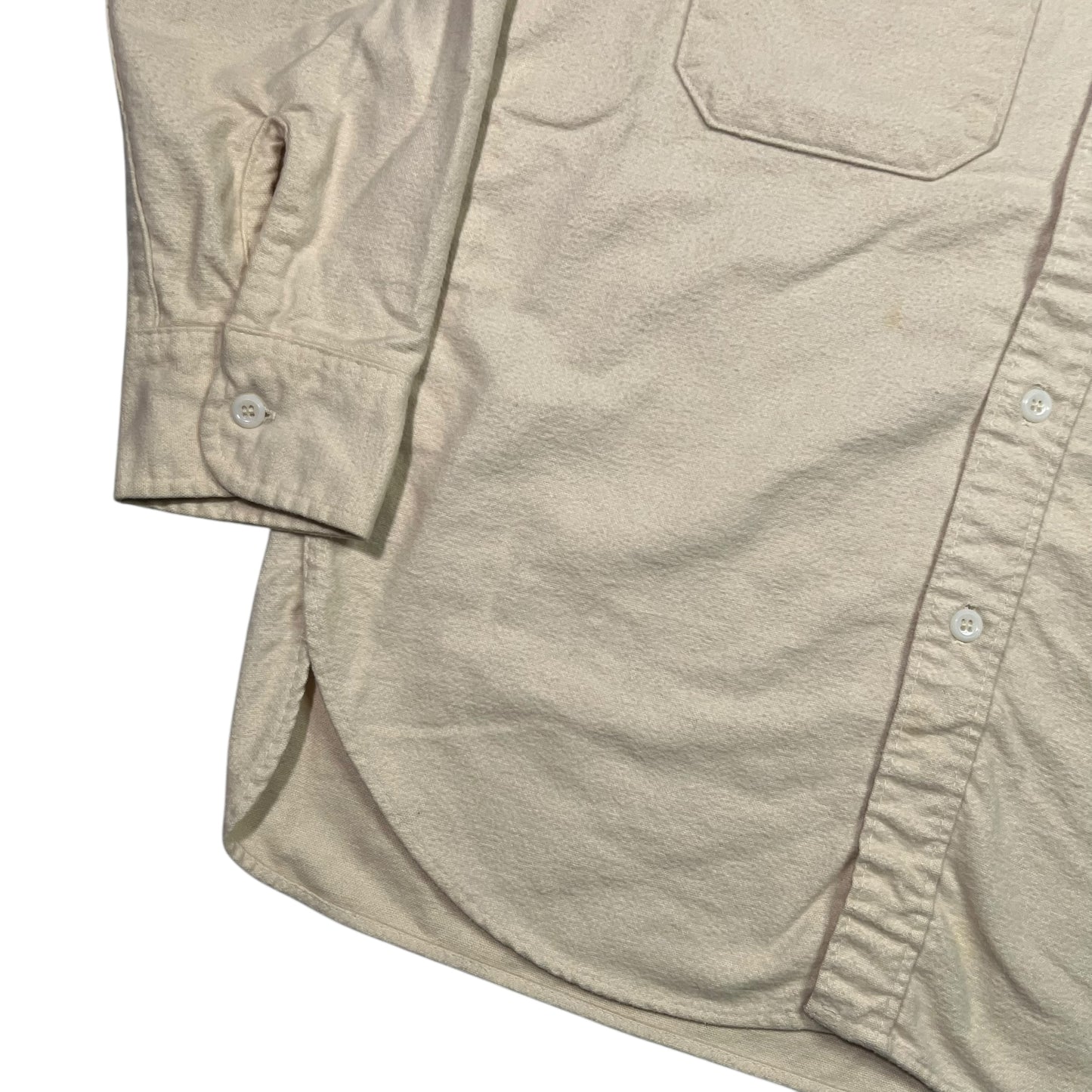 Vintage 80s Woolrich cream chamois button up shirt (L)