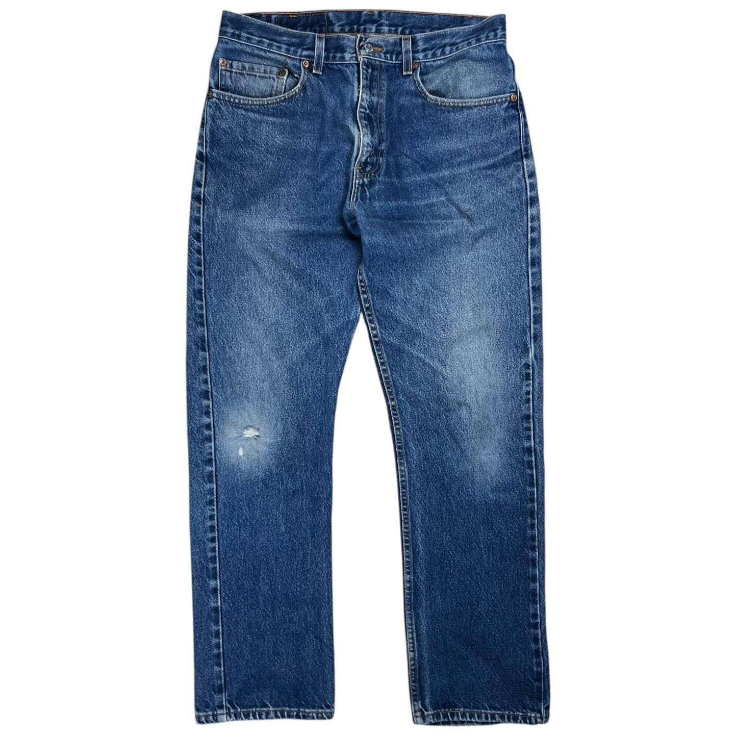 Vintage 90s Levi’s 505 red tab USA Made faded patina honeycomb denim jeans (32x29)