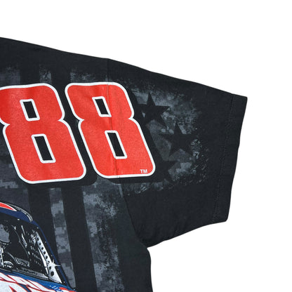 Y2K NASCAR Dale Earnhardt Jr. black all over print racing tee (XXL)