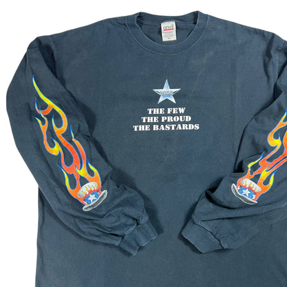 Vintage 90s Crippled Old Biker Bastards Uncle Sam long sleeve flame print shirt (XL)