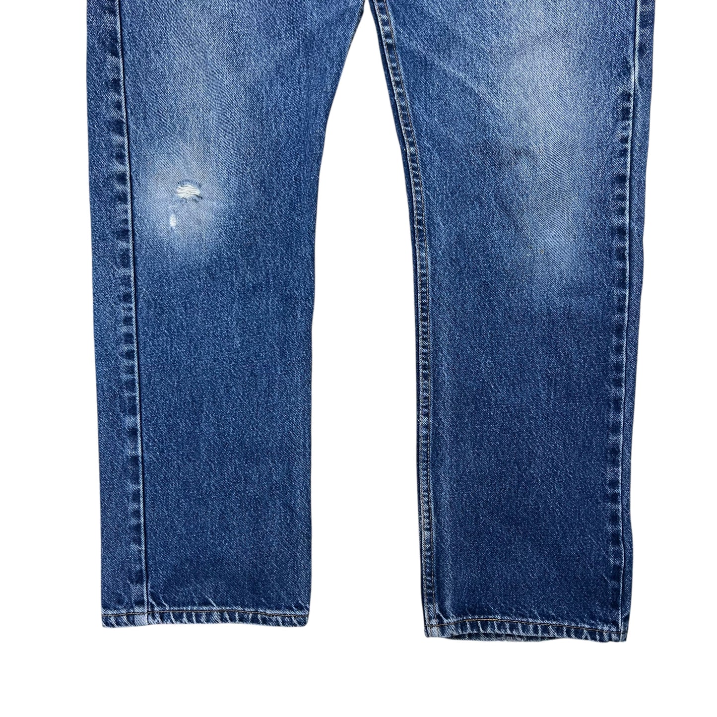 Vintage 90s Levi’s 505 red tab USA Made faded patina honeycomb denim jeans (32x29)