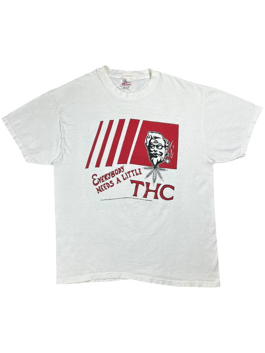 Vintage 1998 Everybody Needs a Little THC KFC Colonel Sanders tee (L)