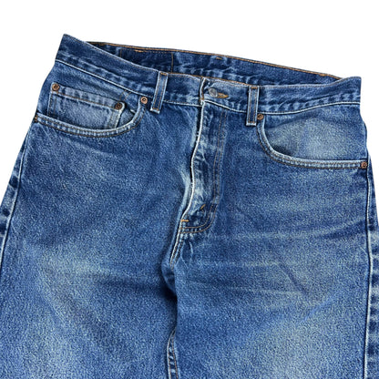 Vintage 90s Levi’s 505 red tab USA Made faded patina honeycomb denim jeans (32x29)