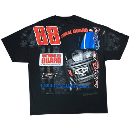 Y2K NASCAR Dale Earnhardt Jr. black all over print racing tee (XXL)