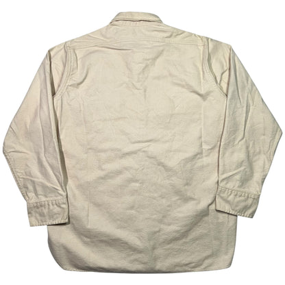 Vintage 80s Woolrich cream chamois button up shirt (L)