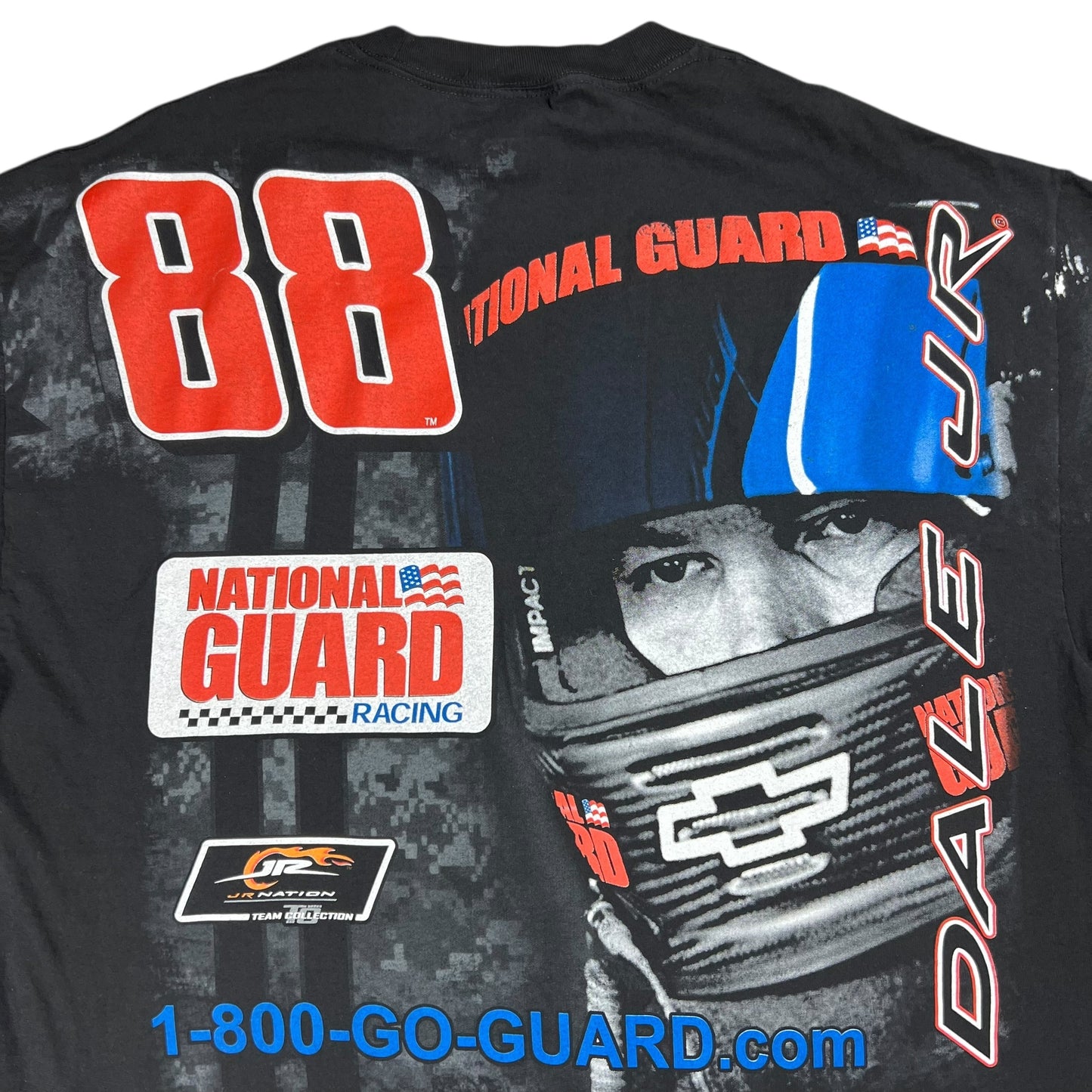 Y2K NASCAR Dale Earnhardt Jr. black all over print racing tee (XXL)