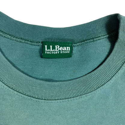 Vintage 90s L.L. Bean logo faded green long sleeve shirt (L/XL)