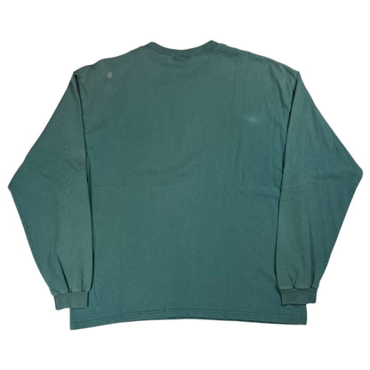 Vintage 90s L.L. Bean logo faded green long sleeve shirt (L/XL)