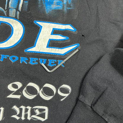 2009 Shut Up and Ride Bike Week long sleeve purple flames print shirt (XL)