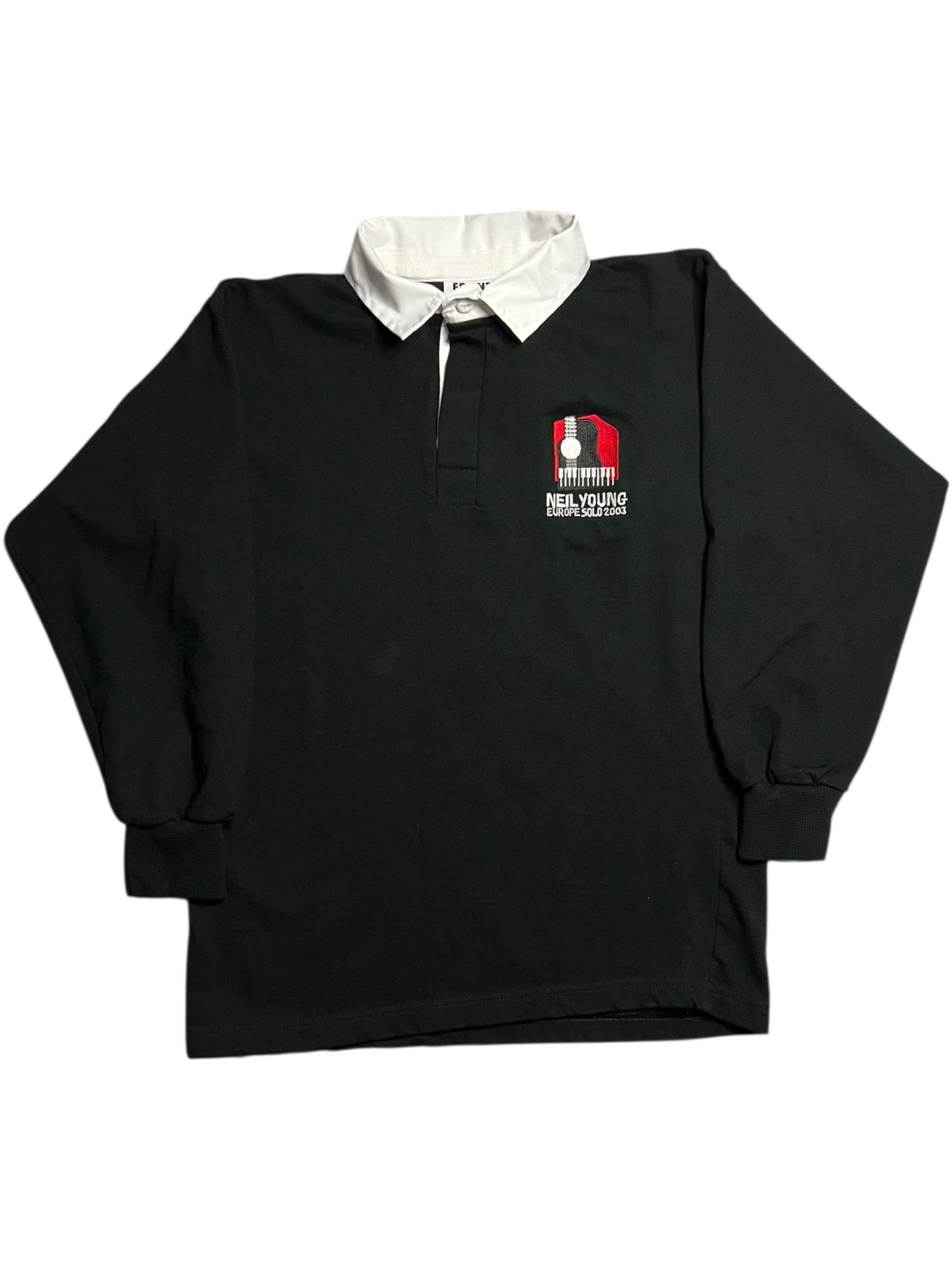 Vintage 2003 Neil Young Europe solo tour polo rugby shirt (S)