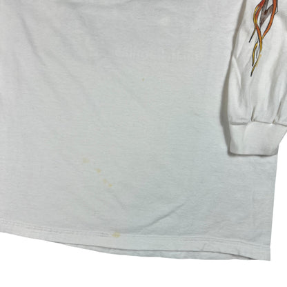 Vintage 2004 Harley Davidson Nags Head long sleeve flames print shirt (L)