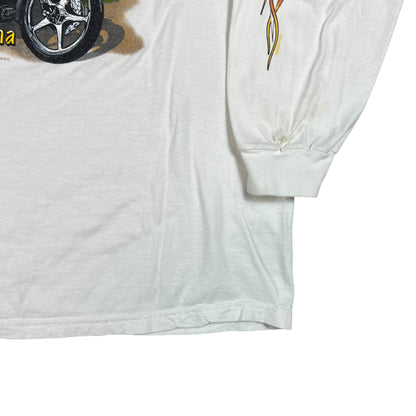 Vintage 2004 Harley Davidson Nags Head long sleeve flames print shirt (L)