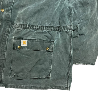 Vintage 90s Carhartt green Cape Coat Duster faded jacket (XL)