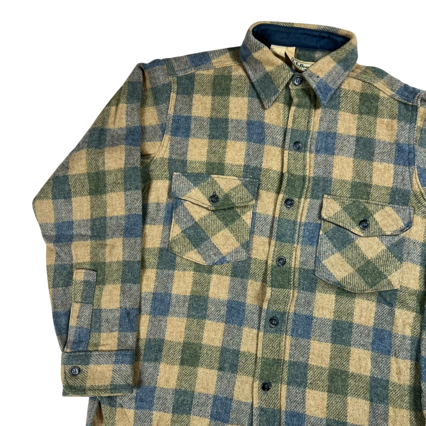 Vintage 80s L.L. Bean loop bar flannel button up shirt (M)