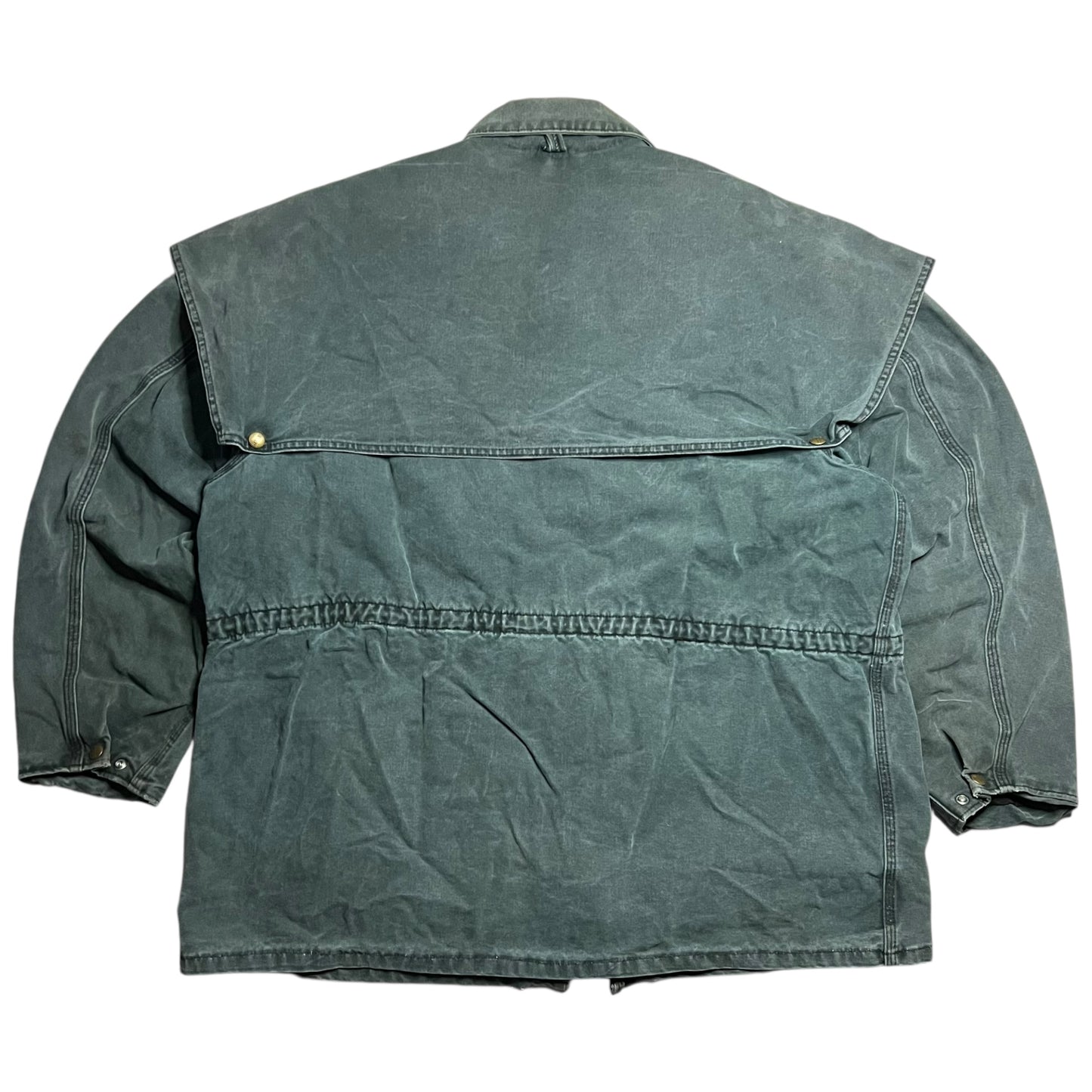 Vintage 90s Carhartt green Cape Coat Duster faded jacket (XL)