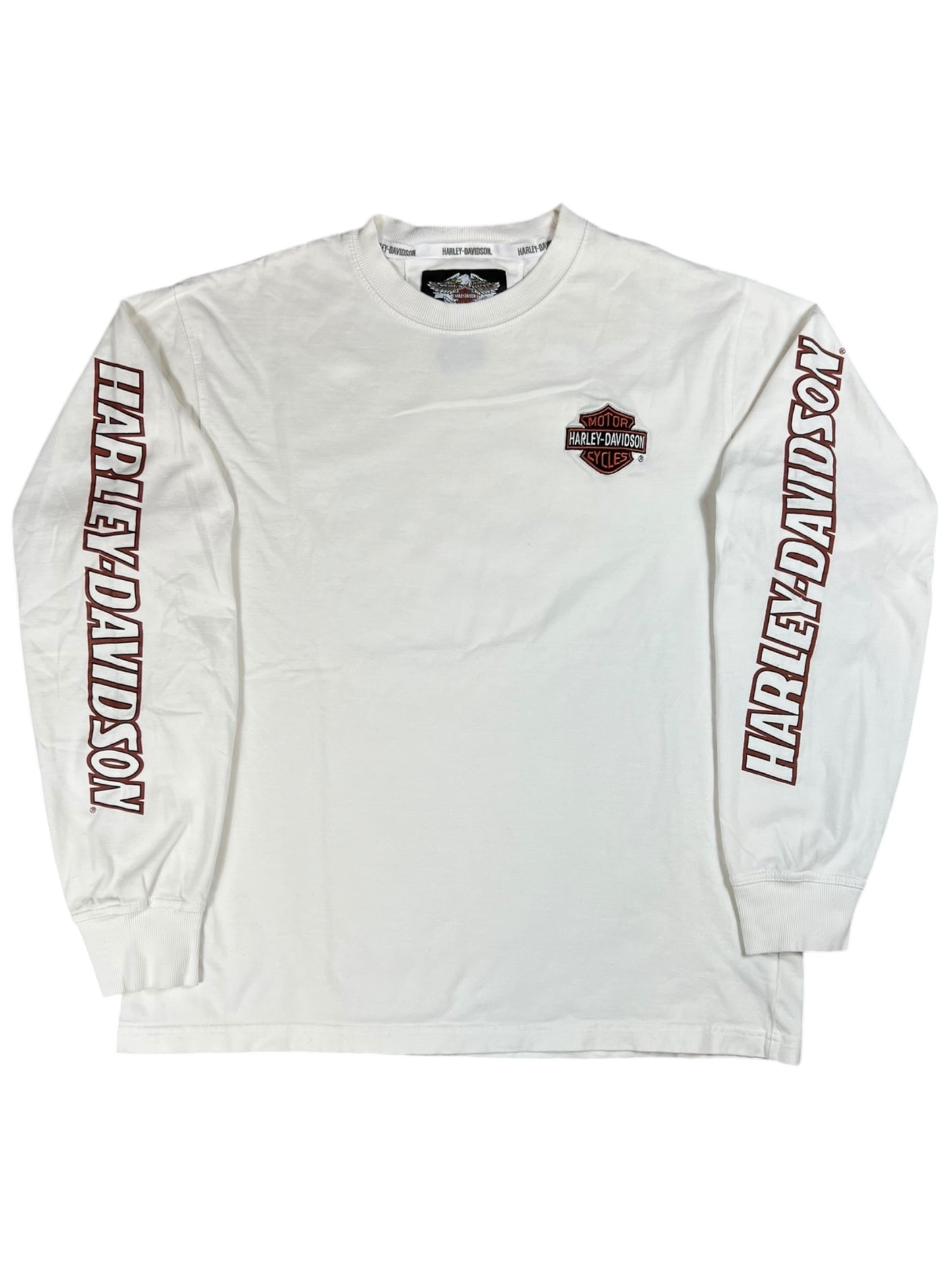 Vintage Y2K Harley Davidson Motorcycles long sleeve print shirt (L)