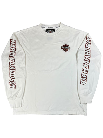 Vintage Y2K Harley Davidson Motorcycles long sleeve print shirt (L)