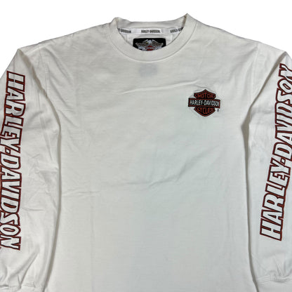 Vintage Y2K Harley Davidson Motorcycles long sleeve print shirt (L)