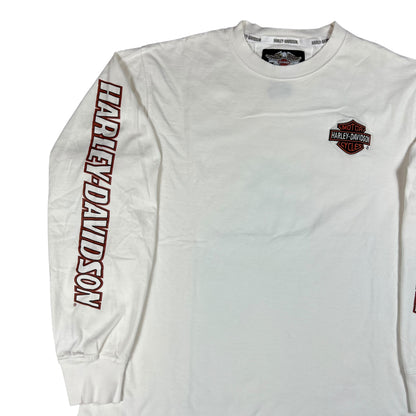 Vintage Y2K Harley Davidson Motorcycles long sleeve print shirt (L)
