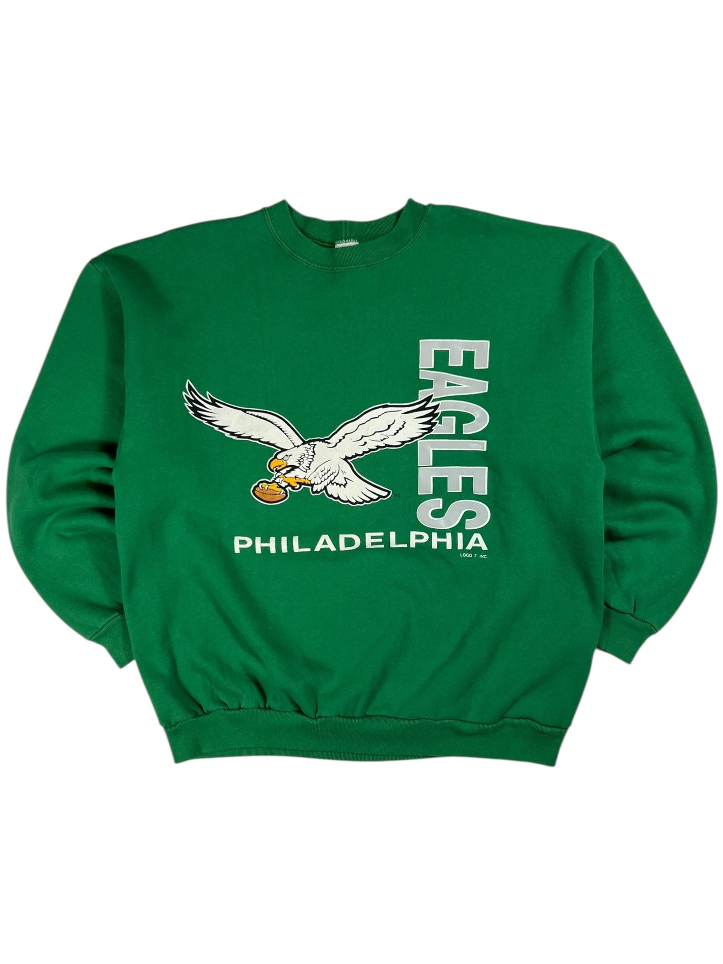 Vintage 90s Logo 7 Philadelphia Eagles Kelly green NFL crewneck (XL)