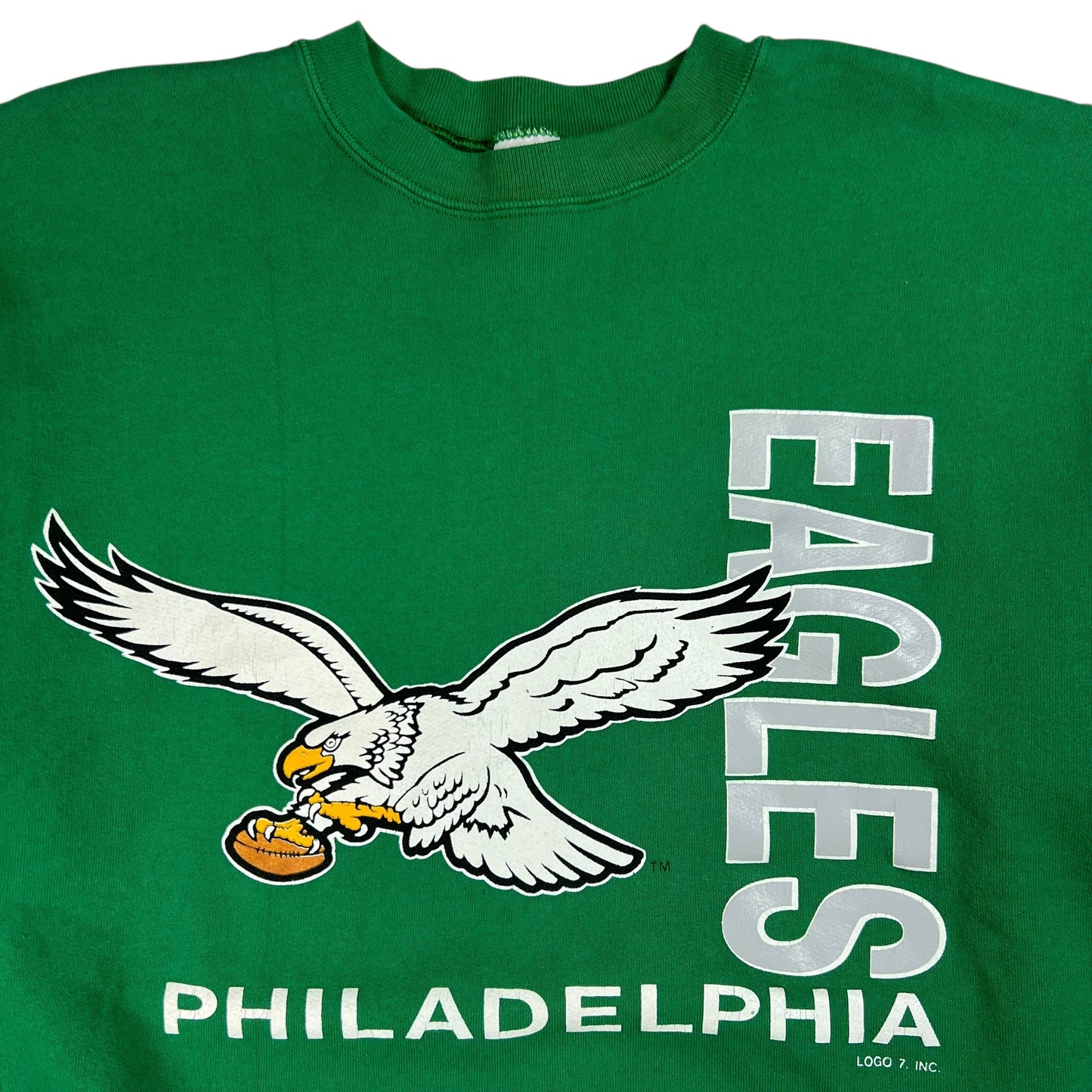 Vintage 90s Logo 7 Philadelphia Eagles Kelly green NFL crewneck (XL)