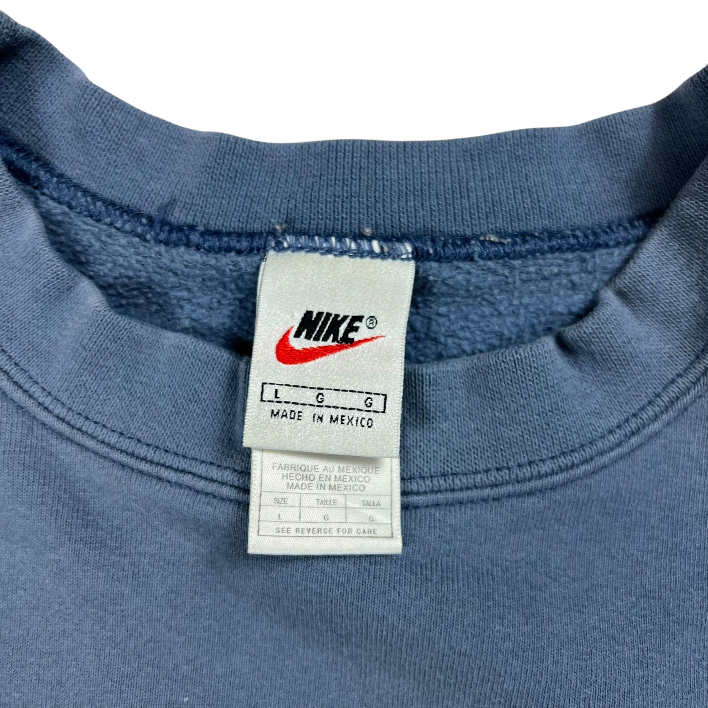 Vintage 90s Nike mini swoosh tonal slate blue faded crewneck (L)