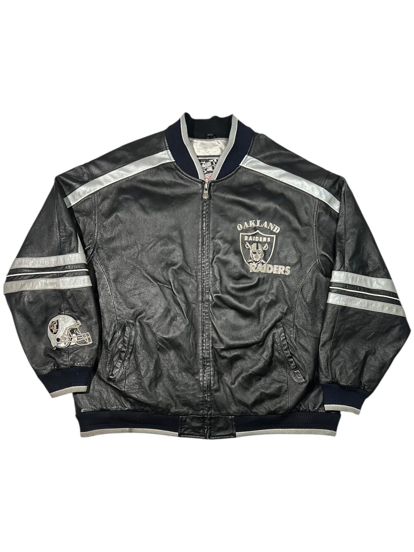 Vintage 90s G-III Carl Banks Oakland Raiders leather NFL jacket