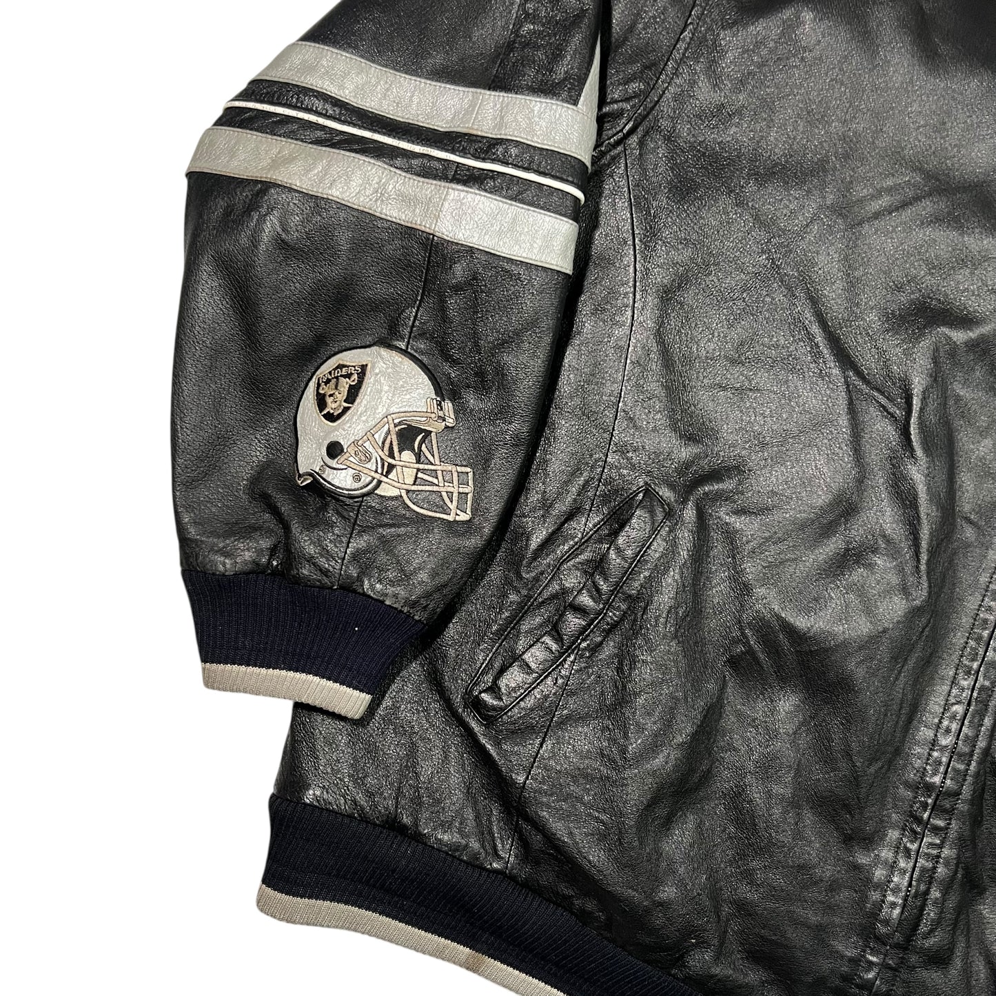 Vintage 90s G-III Carl Banks Oakland Raiders leather NFL jacket