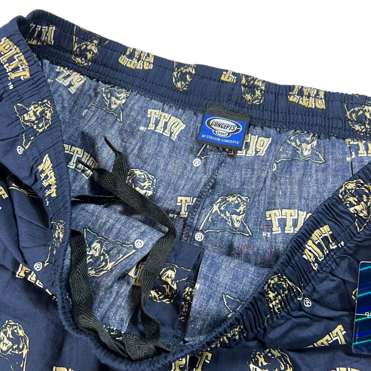 Vintage Y2K Pitt Panthers University of Pittsburgh all over print pajama pants (XL) DS NWT