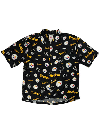 Vintage Y2K Pittsburgh Steelers NFL all over print Hawaiian shirt (XL)
