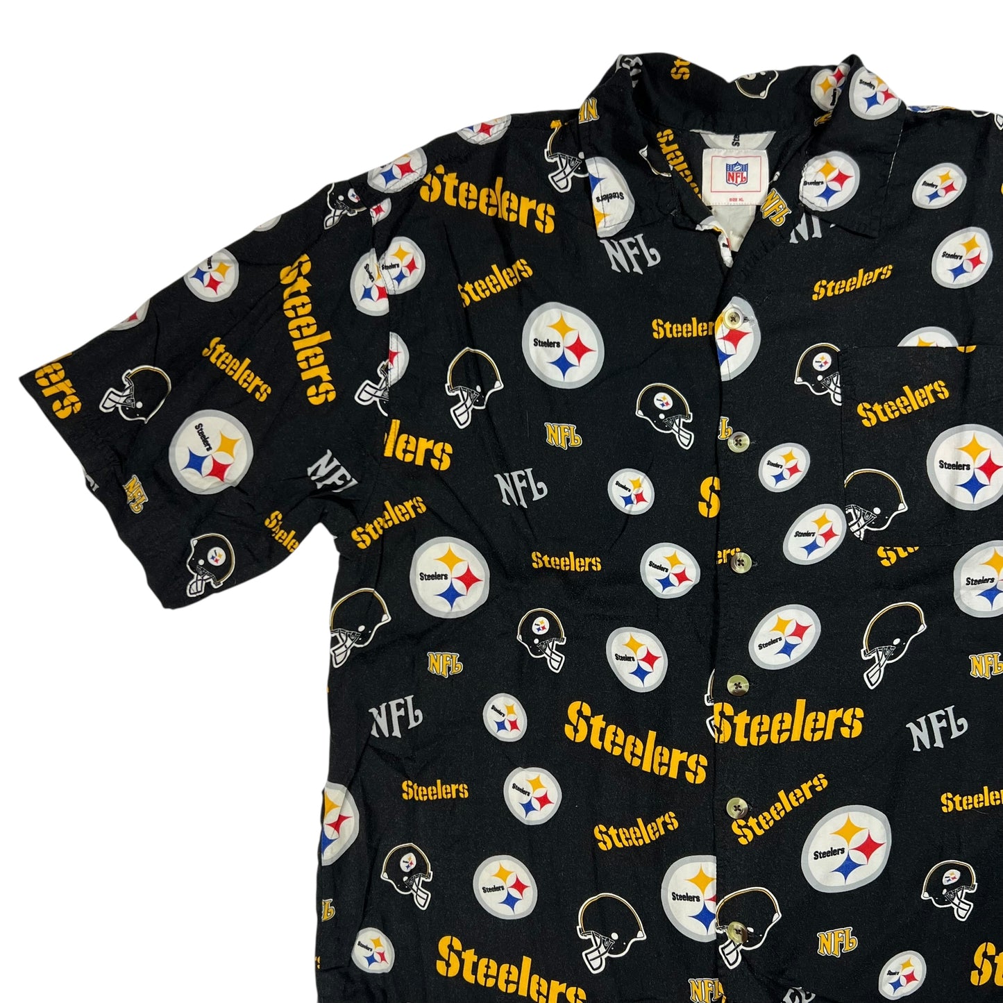 Vintage Y2K Pittsburgh Steelers NFL all over print Hawaiian shirt (XL)